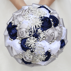 (Silver Ornament) Navy Blue + Silver + White Diameter 20Cm*Height 25