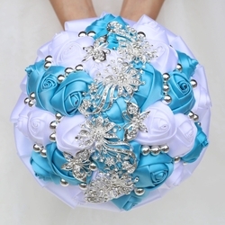 (Silver Ornament) Lake Blue + White Diameter 20Cm*Height 25