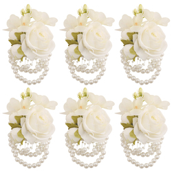 Cream Wrist Flower 6PCS
