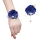 Sapphire Blue Wedding Boutonniere And Wrist Flower Set