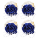 Sapphire Blue Wedding Boutonniere And Wrist Flower Set