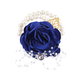Sapphire Blue Wedding Boutonniere And Wrist Flower Set