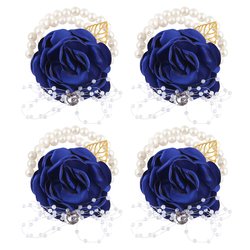 Royal Blue Wrist Flower 4 Pcs/Pack 8