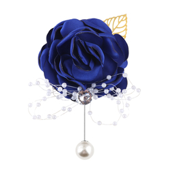 Royal Blue Boutonniere (Pull Out The Pin At The Pearl Base To Use) 1