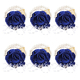 Sapphire Blue Wedding Boutonniere And Wrist Flower Set