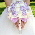 Satin Rhinestone Rose Bridal Bouquet