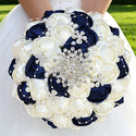 Satin Rhinestone Rose Bridal Bouquet
