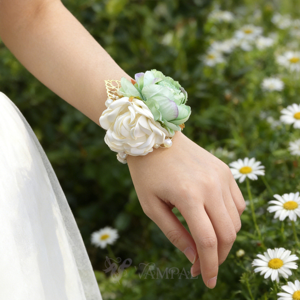Forest Green Silk Cloth Rose Boutonniere