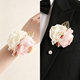 Forest Green Silk Cloth Rose Boutonniere