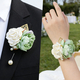 Forest Green Silk Cloth Rose Boutonniere