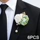 Forest Green Silk Cloth Rose Boutonniere