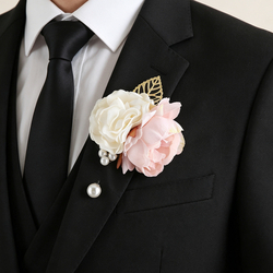 Cream + Pink Corsage (L 12Cm*W 8Cm) 10G