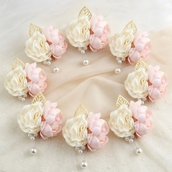 Cream + Pink Corsage 8Pcs