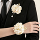 Forest Green Silk Cloth Rose Boutonniere