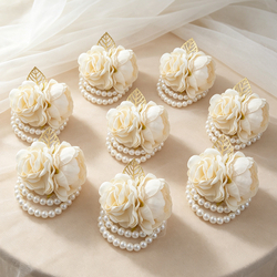 Cream Wrist Flower 8Pcs