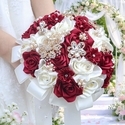Satin Rose Bridal Bouquet With Diamond-Studded Accents