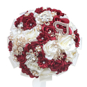 Satin Rose Bridal Bouquet With Diamond-Studded Accents