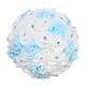 Bouquet de mariée roses en mousse PE rose et blanc avec résille strass