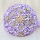 Light Blue Satin Rose Bridal Bouquet With Faux Rhinestone Pearls