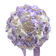 Bouquet de roses artificielles ruban vert foncé avec papillon strass et décorations perles