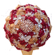 Bouquet de roses artificielles ruban vert foncé avec papillon strass et décorations perles