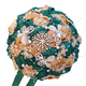 Bouquet de roses artificielles ruban vert foncé avec papillon strass et décorations perles