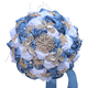 Bouquet de roses artificielles ruban vert foncé avec papillon strass et décorations perles