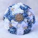 Bouquet de mariée en forme de cœur avec strass et perles et ruban
