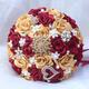 Bouquet de mariée en forme de cœur avec strass et perles et ruban