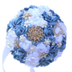 Bouquet de mariée en forme de cœur avec strass et perles et ruban