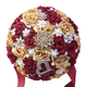 Bouquet de mariée en forme de cœur avec strass et perles et ruban