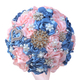 Bouquet de mariée en forme de cœur avec strass et perles et ruban