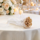 Camel Yellow Satin Ribbon Artificial Rose Mini Bouquet With Pearl Rhinestone Mesh