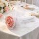 Camel Yellow Satin Ribbon Artificial Rose Mini Bouquet With Pearl Rhinestone Mesh