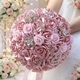 3D Satin Rose Bridal Bouquet With Diamond-Studded Accents