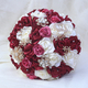 3D Satin Rose Bridal Bouquet With Diamond-Studded Accents