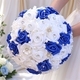 Blue And White PE Foam Rose Wedding Bouquet