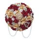 Brautbouquet aus Bandrosen mit Perlen- und Diamantanhänger