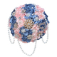 Brautbouquet aus Bandrosen mit Perlen- und Diamantanhänger