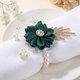 Set de ronds de serviette fleur en satin avec strass et perles