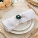 Set de ronds de serviette fleur en satin avec strass et perles