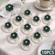 Set de ronds de serviette fleur en satin avec strass et perles