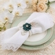 Set de ronds de serviette fleur en satin avec strass et perles