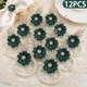 Set de ronds de serviette fleur en satin avec strass et perles