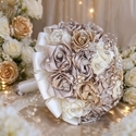 3D Ribbon Butterfly Rhinestone Beaded Bridal Bouquet
