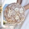 3D Ribbon Butterfly Rhinestone Beaded Bridal Bouquet