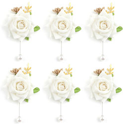 Cream Boutonniere 6PCS