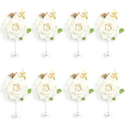 Cream Boutonniere 8PCS