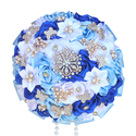 Satin Bridal Bouquet With Butterfly Rhinestone Pearls