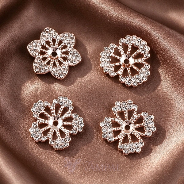 4-piece set Hollow Flower Rhinestone DIY Craft Accessories For Shoes And Bags